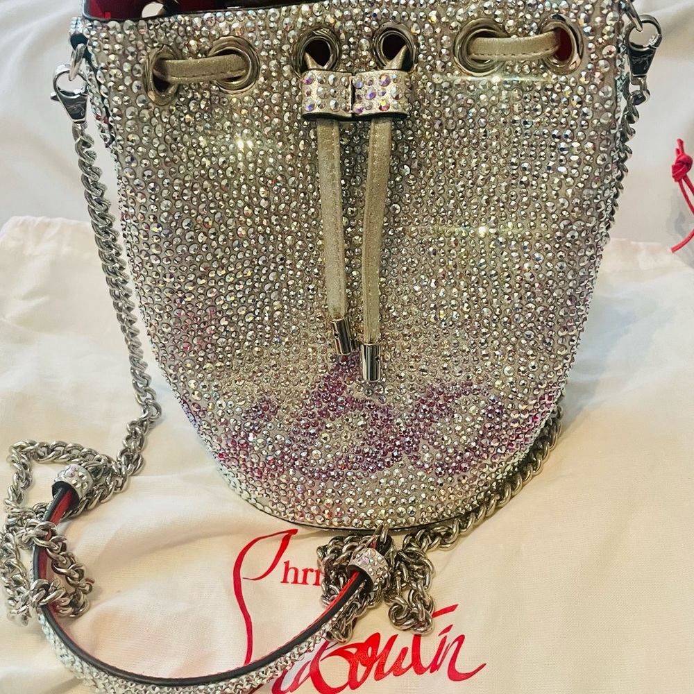 Christian Louboutin Silver Crystal Marie Jane